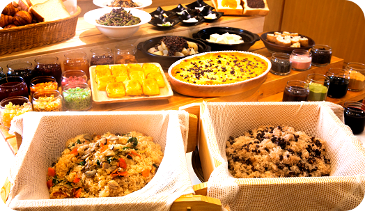 写真:朝食ビュッフェ×こめあずき