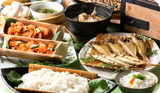 写真:漁師の町の朝ご飯